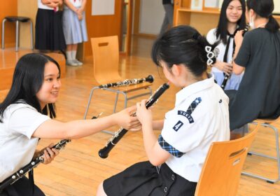 吹奏楽部の楽器体験